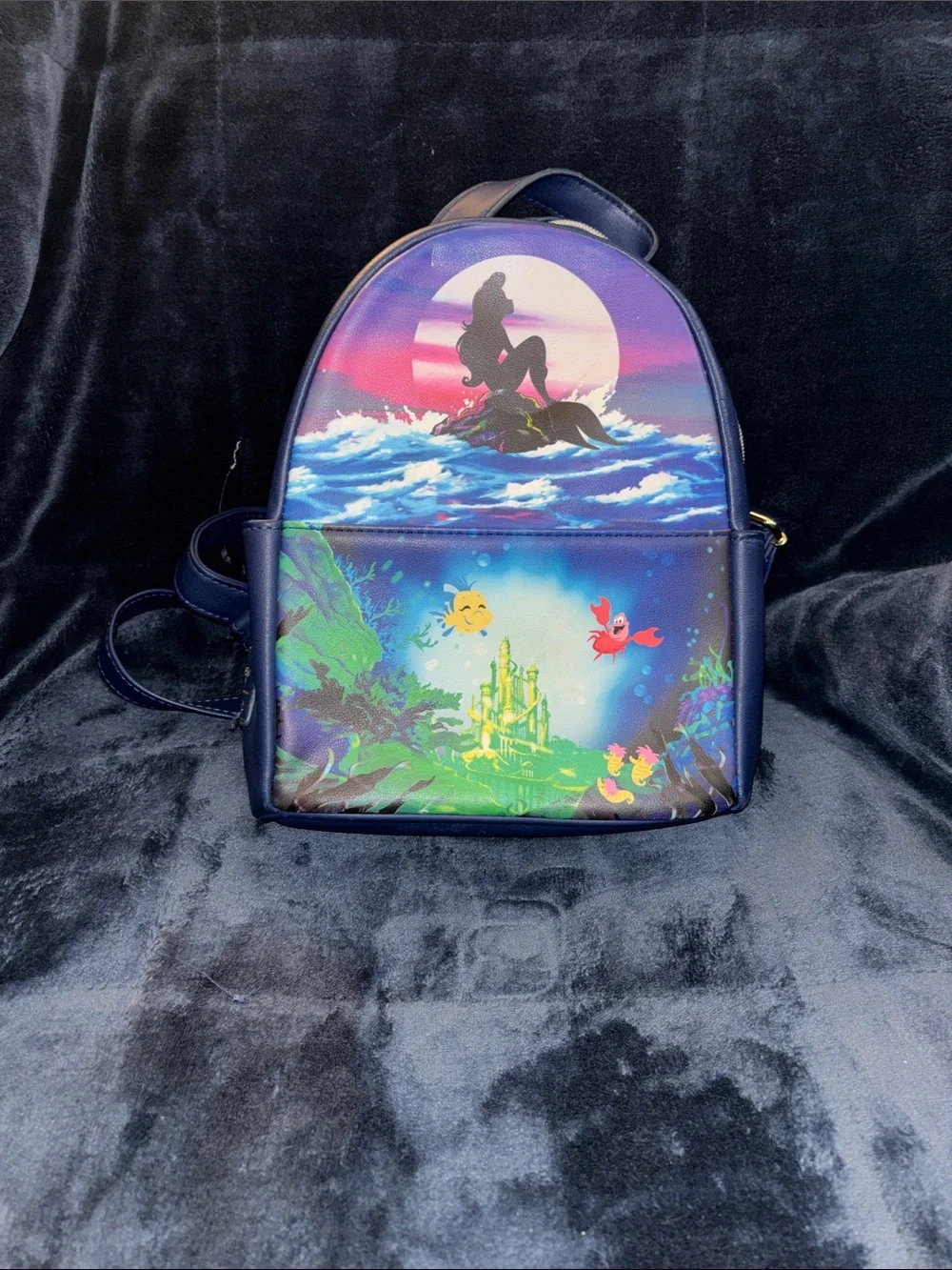 The Little Mermaid Loungefly Backpack - Navy & Multicolor
